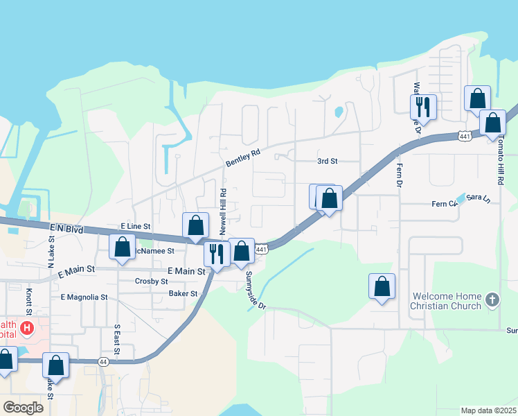 map of restaurants, bars, coffee shops, grocery stores, and more near 215 Fern Court in Leesburg
