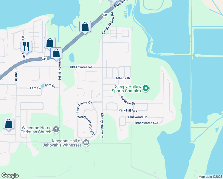 map of restaurants, bars, coffee shops, grocery stores, and more near 2622 Icabod Court in Leesburg