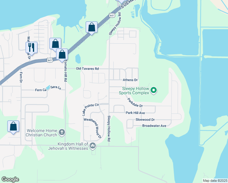 map of restaurants, bars, coffee shops, grocery stores, and more near 2604 Icabod Court in Leesburg