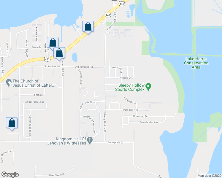 map of restaurants, bars, coffee shops, grocery stores, and more near 2604 Icabod Court in Leesburg