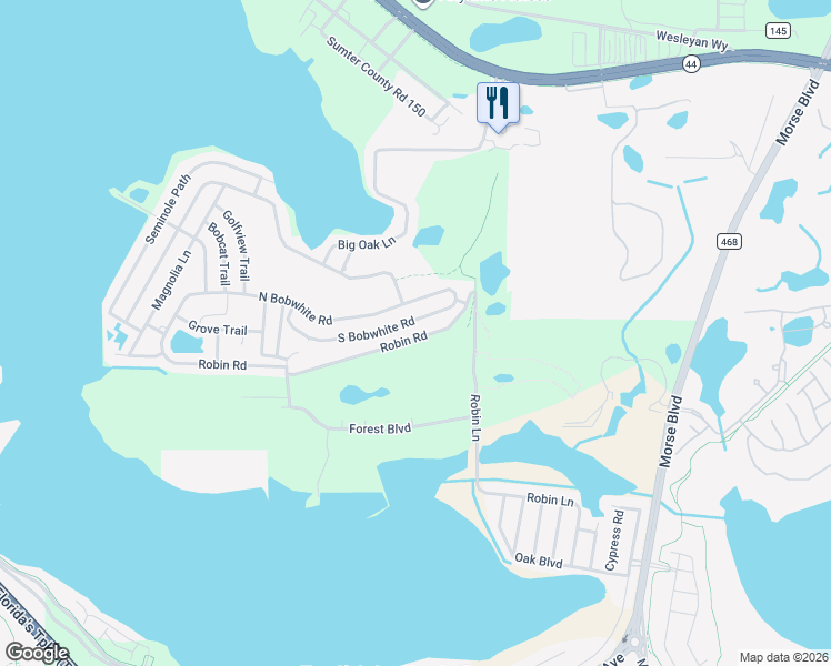 map of restaurants, bars, coffee shops, grocery stores, and more near 76 Robin Road in Wildwood