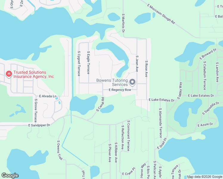 map of restaurants, bars, coffee shops, grocery stores, and more near 9800 East Regency Row in Inverness