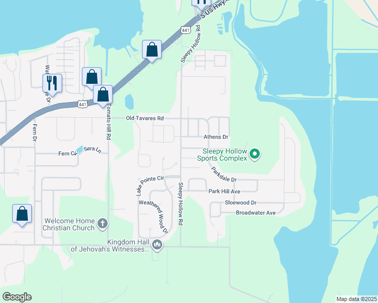 map of restaurants, bars, coffee shops, grocery stores, and more near 2604 Icabod Court in Leesburg