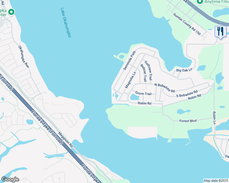 map of restaurants, bars, coffee shops, grocery stores, and more near 3 Lazy Lane in Wildwood