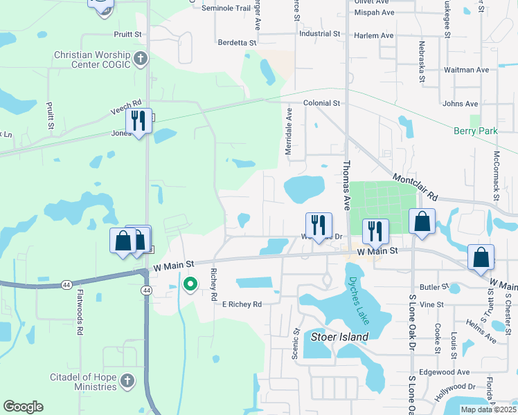 map of restaurants, bars, coffee shops, grocery stores, and more near 217 Deborah Avenue in Leesburg