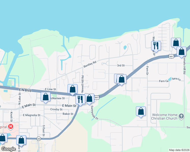 map of restaurants, bars, coffee shops, grocery stores, and more near 1446 Fernery Lane in Leesburg