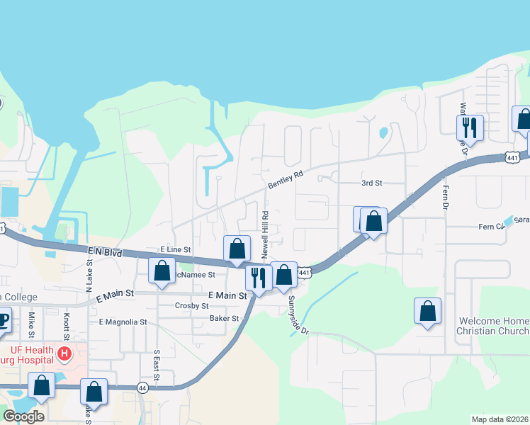 map of restaurants, bars, coffee shops, grocery stores, and more near 509 Newell Hill Road in Leesburg