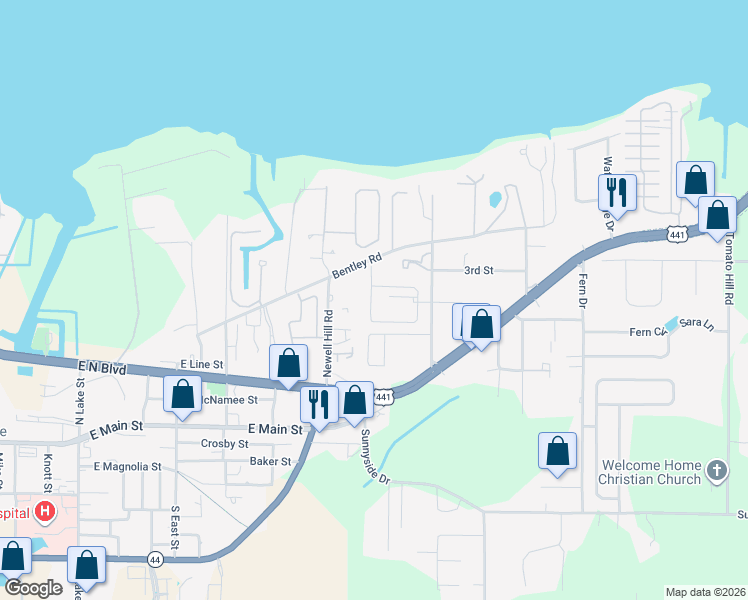 map of restaurants, bars, coffee shops, grocery stores, and more near 1446 Fernery Lane in Leesburg