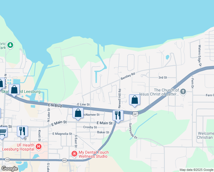 map of restaurants, bars, coffee shops, grocery stores, and more near 601 Yorktown Drive in Leesburg