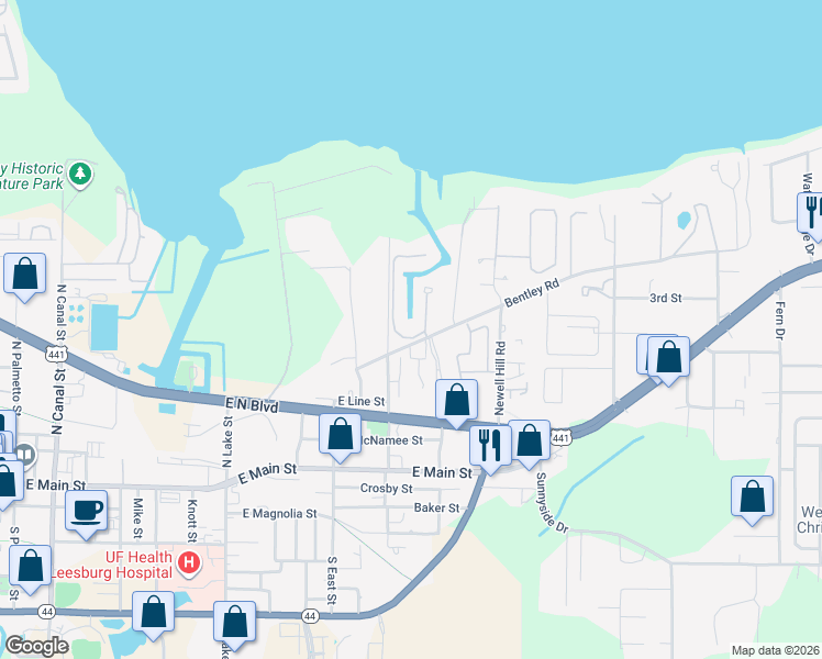 map of restaurants, bars, coffee shops, grocery stores, and more near 12 Weston Road in Leesburg