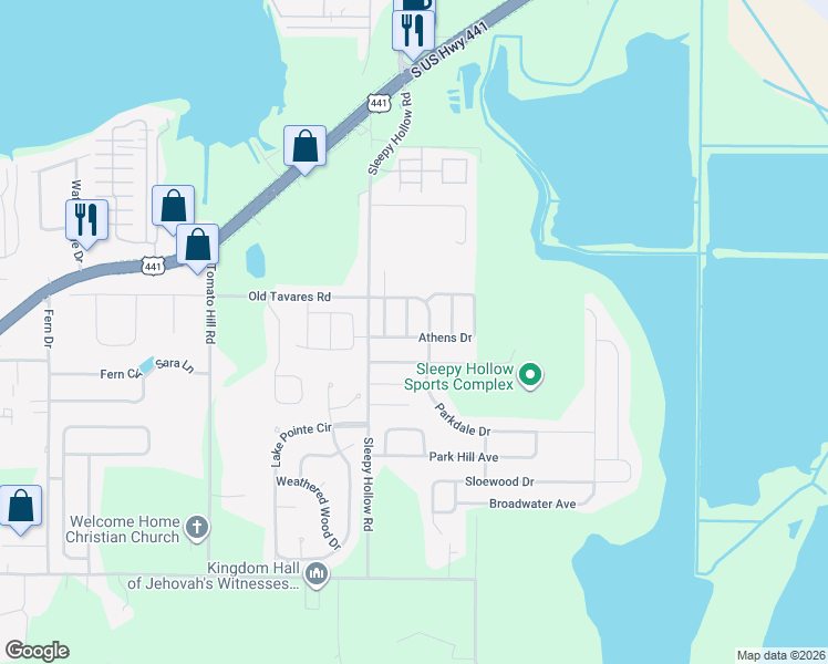 map of restaurants, bars, coffee shops, grocery stores, and more near 220 Round Man Street in Leesburg