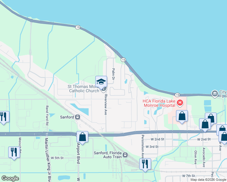 map of restaurants, bars, coffee shops, grocery stores, and more near 137 Venetian Bay Circle in Sanford