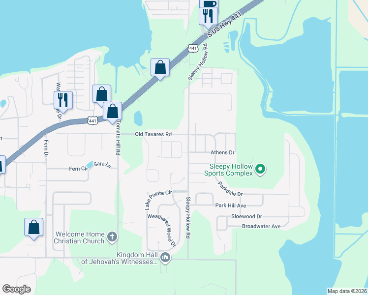 map of restaurants, bars, coffee shops, grocery stores, and more near 221 Patrice Hope Street in Leesburg