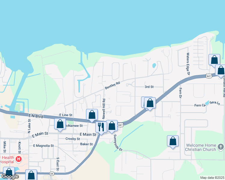 map of restaurants, bars, coffee shops, grocery stores, and more near 500 Newell Hill Road in Leesburg