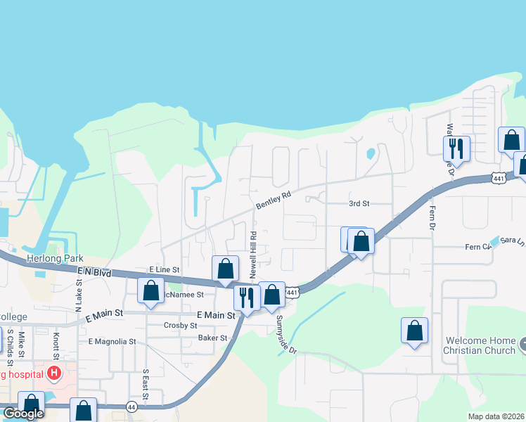 map of restaurants, bars, coffee shops, grocery stores, and more near 500 Newell Hill Road in Leesburg