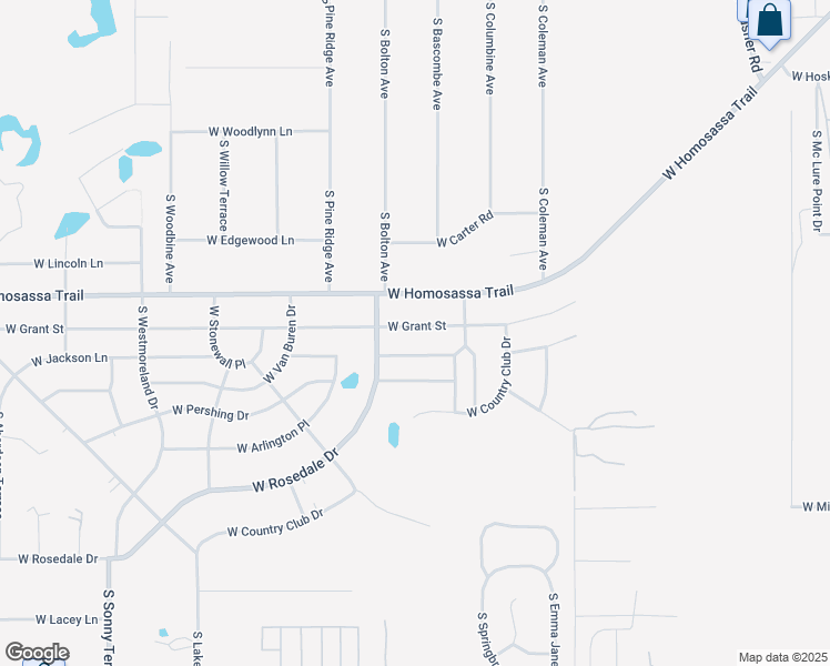 map of restaurants, bars, coffee shops, grocery stores, and more near 6429 West Beaumont Lane in Homosassa