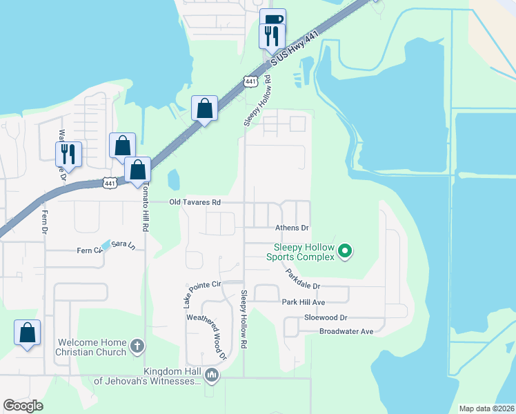 map of restaurants, bars, coffee shops, grocery stores, and more near 200 Patrice Hope Street in Leesburg