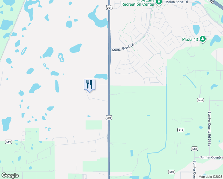 map of restaurants, bars, coffee shops, grocery stores, and more near 4087 U.S. 301 in Wildwood