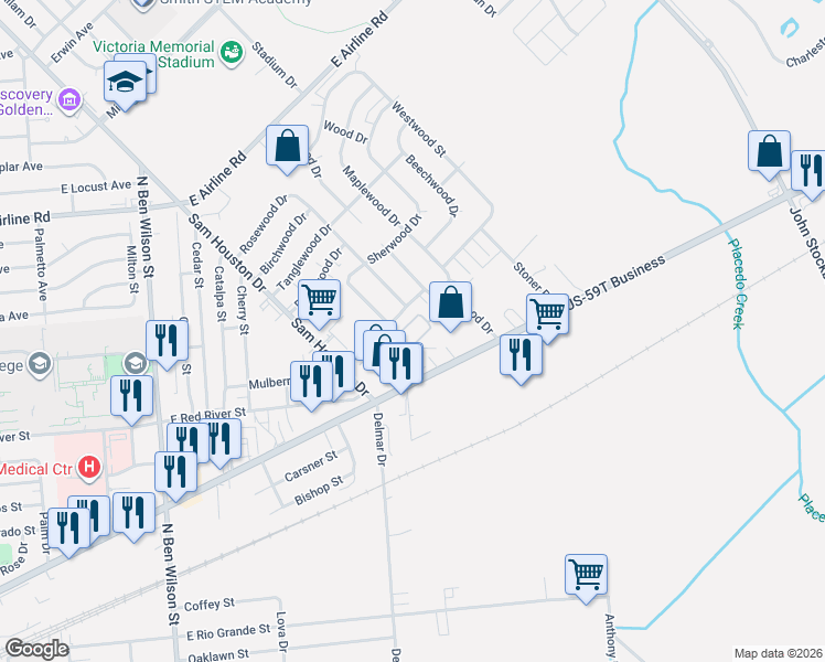 map of restaurants, bars, coffee shops, grocery stores, and more near 101 A Maplewood Drive in Maplewood