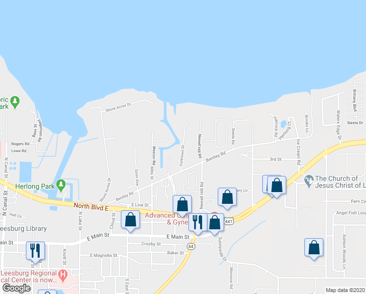 map of restaurants, bars, coffee shops, grocery stores, and more near 617 Yorktown Drive in Leesburg