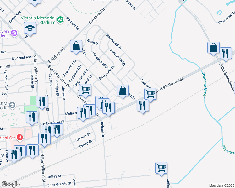 map of restaurants, bars, coffee shops, grocery stores, and more near 101 A Maplewood Drive in Maplewood