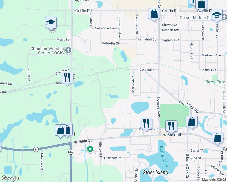 map of restaurants, bars, coffee shops, grocery stores, and more near 2711 Gregory Road in Leesburg