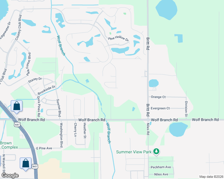 map of restaurants, bars, coffee shops, grocery stores, and more near 9044 Saint Andrews Way in Mount Dora