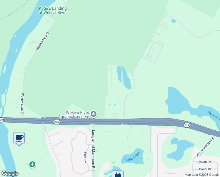 map of restaurants, bars, coffee shops, grocery stores, and more near 8100 Florida 46 in Sanford