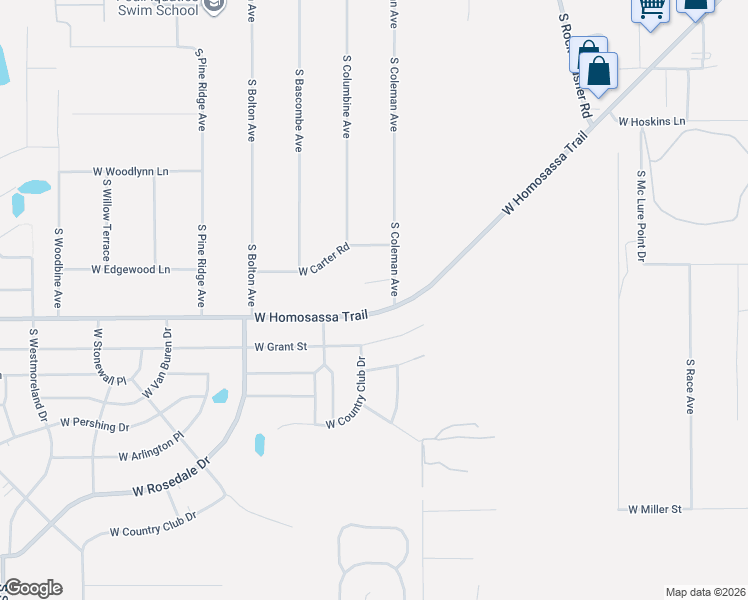 map of restaurants, bars, coffee shops, grocery stores, and more near 2910 South Coleman Avenue in Homosassa