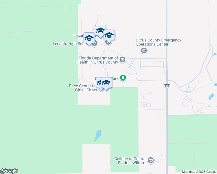 map of restaurants, bars, coffee shops, grocery stores, and more near 3800 West Educational Path in Lecanto