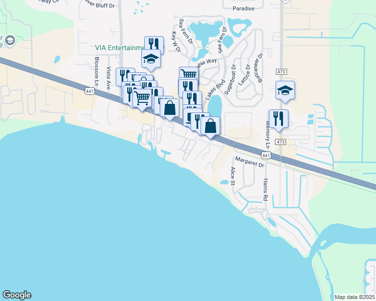 map of restaurants, bars, coffee shops, grocery stores, and more near 10550 Holloway Drive in Leesburg