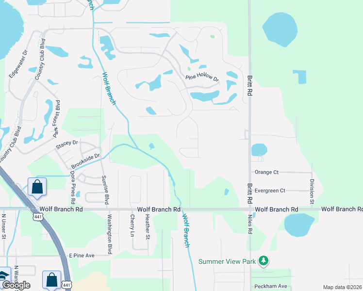map of restaurants, bars, coffee shops, grocery stores, and more near 9044 Saint Andrews Way in Mount Dora