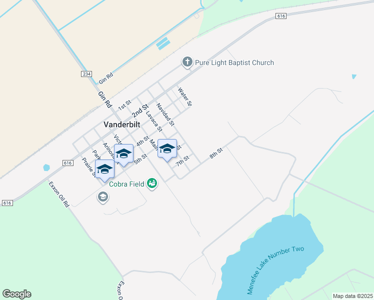 map of restaurants, bars, coffee shops, grocery stores, and more near 123 6th Street in Edna