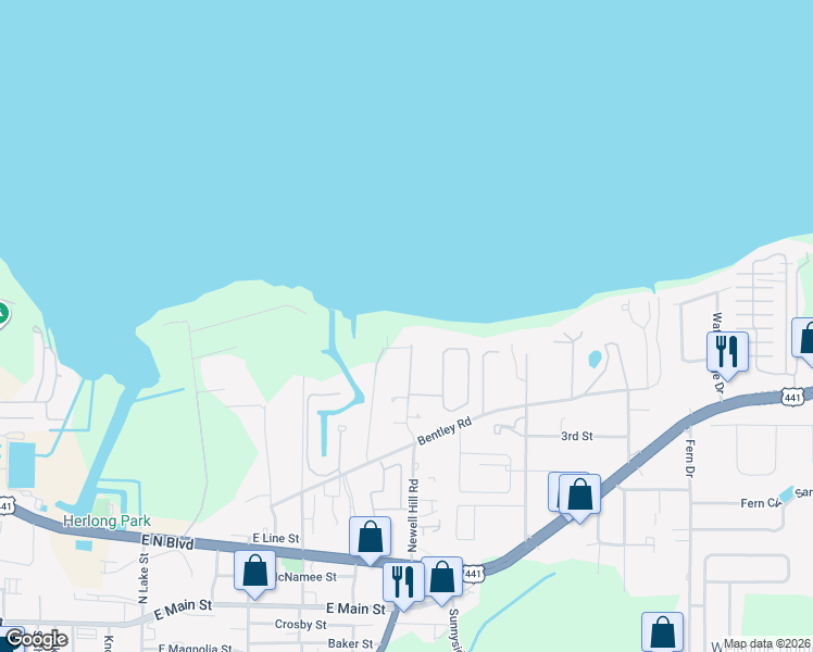 map of restaurants, bars, coffee shops, grocery stores, and more near 717 Newell Hill Road in Leesburg