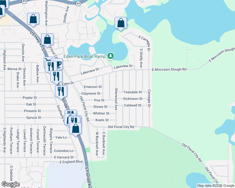 map of restaurants, bars, coffee shops, grocery stores, and more near 806 Kingsley Terrace in Inverness