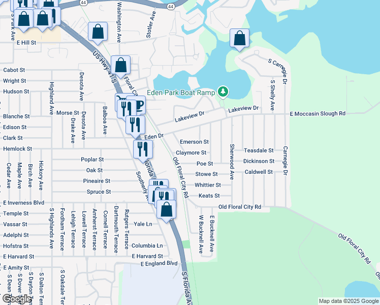 map of restaurants, bars, coffee shops, grocery stores, and more near 1304 Claymore Street in Inverness