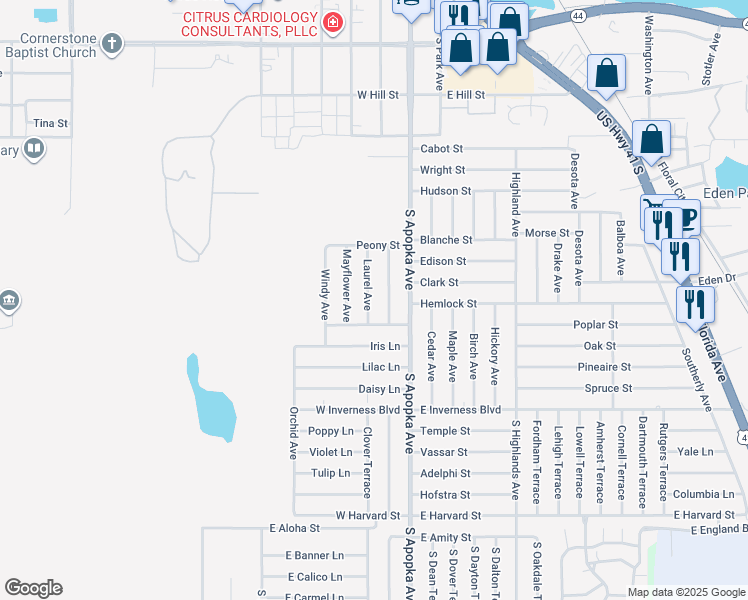 map of restaurants, bars, coffee shops, grocery stores, and more near 806 Laurel Avenue in Inverness