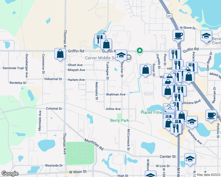 map of restaurants, bars, coffee shops, grocery stores, and more near 2111 Mara Court in Leesburg