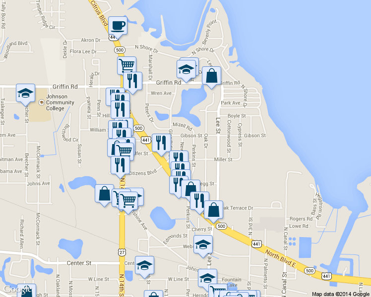 map of restaurants, bars, coffee shops, grocery stores, and more near 1008 Newman Drive in Leesburg