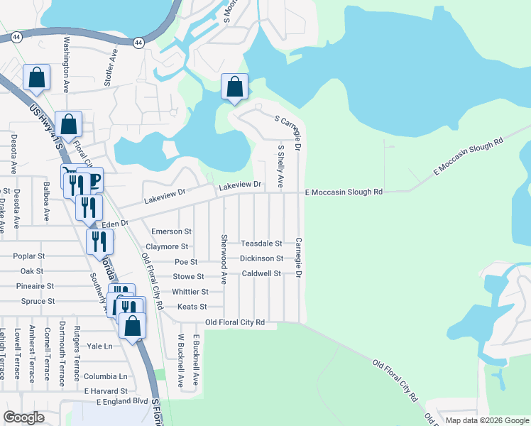map of restaurants, bars, coffee shops, grocery stores, and more near 725 Sinclair Terrace in Inverness