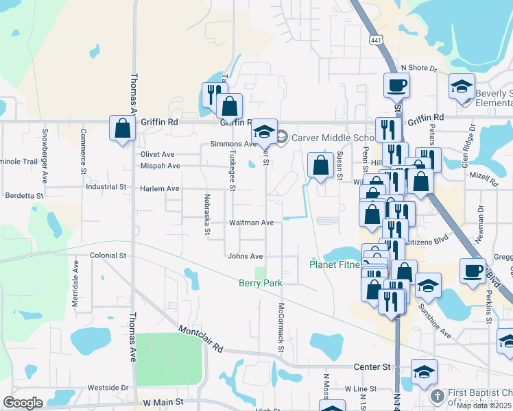 map of restaurants, bars, coffee shops, grocery stores, and more near 2111 Mara Court in Leesburg