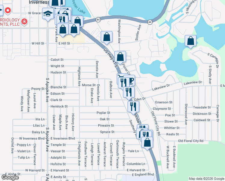 map of restaurants, bars, coffee shops, grocery stores, and more near 711 Balboa Avenue in Inverness