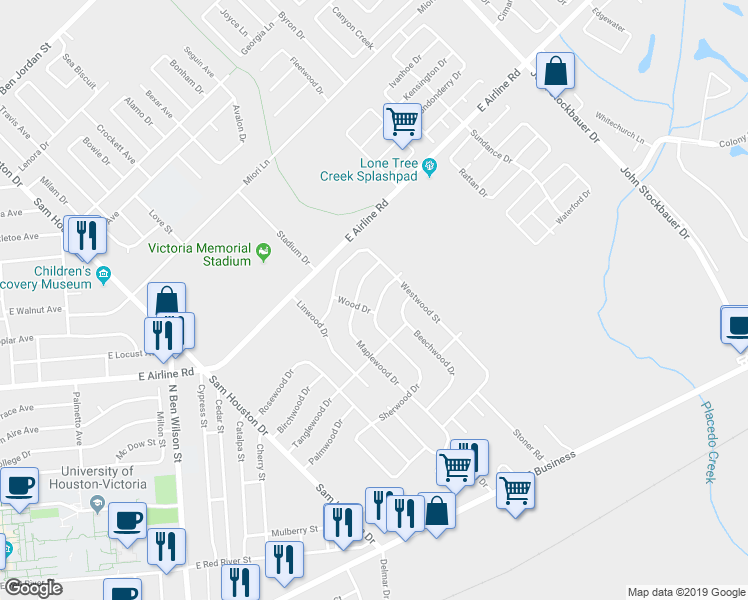 map of restaurants, bars, coffee shops, grocery stores, and more near 611 Sherwood Drive in Victoria