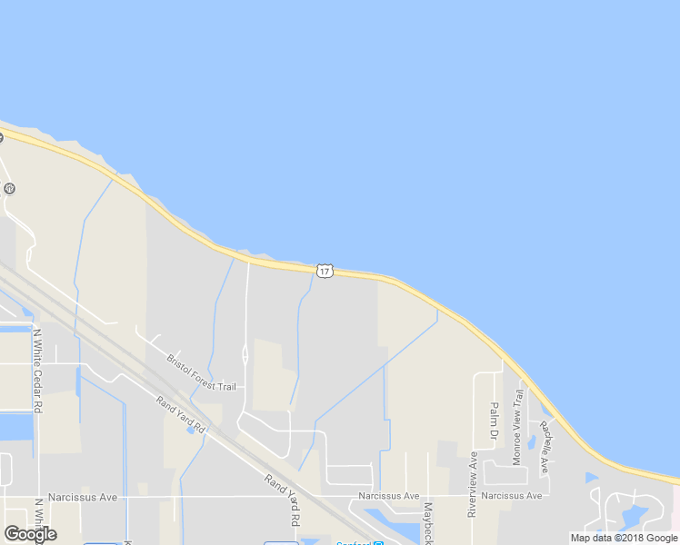 map of restaurants, bars, coffee shops, grocery stores, and more near 2810-2878 West Seminole Boulevard in Sanford