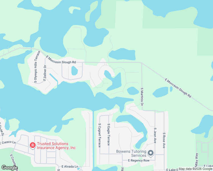 map of restaurants, bars, coffee shops, grocery stores, and more near 2555 South Bali Point in Inverness