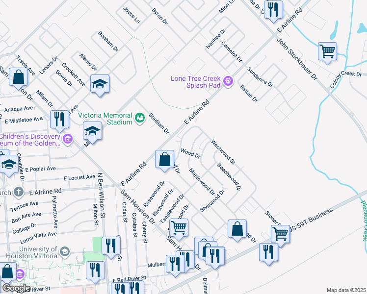 map of restaurants, bars, coffee shops, grocery stores, and more near 605 Maplewood Drive in Victoria