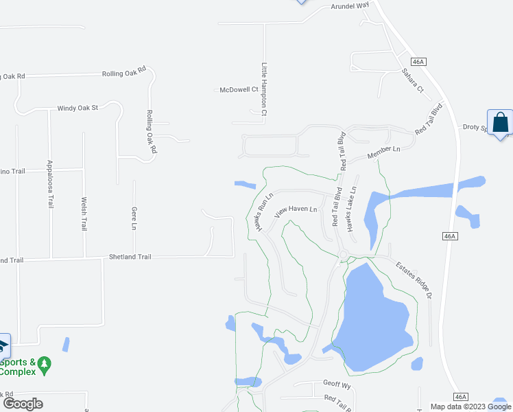 map of restaurants, bars, coffee shops, grocery stores, and more near 25527 Hawks Run Lane in Sorrento