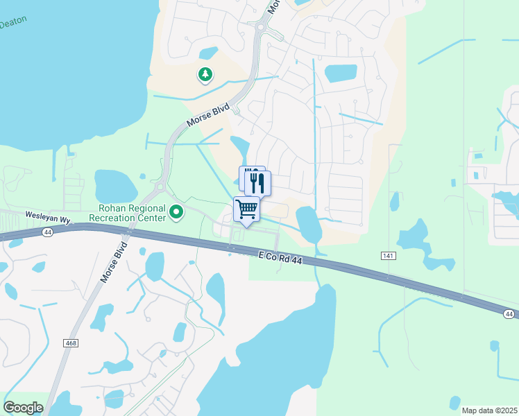 map of restaurants, bars, coffee shops, grocery stores, and more near 695 Kristine Way in The Villages