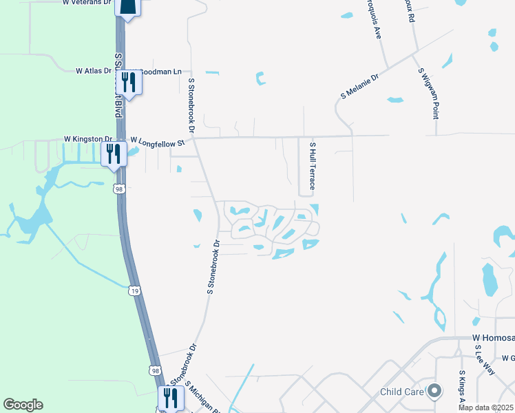 map of restaurants, bars, coffee shops, grocery stores, and more near 8200 West Promenade Drive in Homosassa Springs