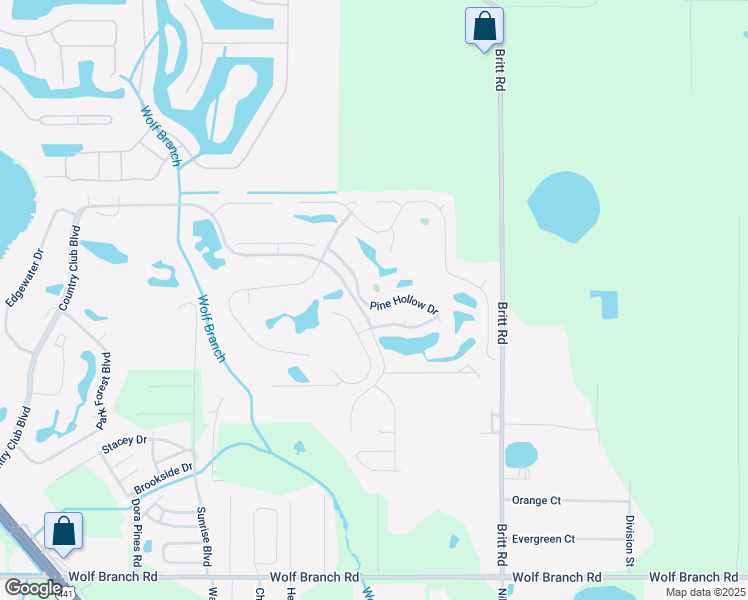 map of restaurants, bars, coffee shops, grocery stores, and more near 7027 Pine Hollow Drive in Mount Dora